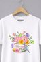 Women's Floral and Coffee Themed T-Shirt - 100% Cotton Loose Fit Printed T-Shirt |   Aesthetic & Elegant Design