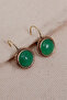 Authentic Earrings with Green Stones in the Center