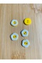 Round Daisy-Shaped Top-Mounted Baby Button Yellow 5Pcs