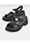 Genuine Leather Black Women's Leather Sandals Dp08-64004 - 4