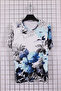 Women's Plus Size Lycra Crew Neck Floral Pattern Short Sleeve Mom T-Shirt Combed Cotton Blouse - 2