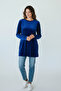 Women's Circular Neck Tunic with Slits and Sleeve Cuffs - 3