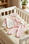 Newborn Baby Cloud Patterned 3-Piece Hospital Release-Baby Bodysuit Set Pink - 2