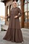 Drawstring Detailed Ferace Light Brown Hm2034