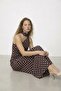 Scarf Detailed One-Shoulder Sandy Polka Dot Dress - 3