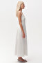 Strappy Lace Linen Regular White Midi Dress - 5