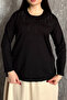 Women's Plus Size Crew Neck Rhinestone Embroidered Long Sleeve Mom Blouse 006 - 2