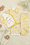 Newborn Baby Cloud Patterned 3-Piece Hospital Release-Baby Bodysuit Set Yellow
