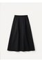 Black Color Poplin Double Pocket Flared Skirt - 2