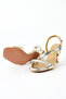 Genuine Leather Gold Heeled Women's Sandals - Rgn5105 - 7