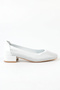 Genuine Leather White Classic Heeled Women's Shoes - Rgn9512