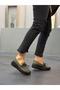 Khaki Leather Laser Bow Women's Casual Shoes - 3