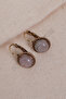 Authentic Earrings with Pink Quartz Stone in the Center - 2