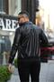 Premium Ribbed Collared Leather Jacket - 2