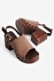 Women's Suede Platform Heeled Sandals Mara Mink - 2