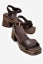 Women's Single-Heel Sandals Brown