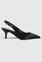 Melissa Black Satin Back Belt Detail Women's Heeled Shoes - 3