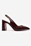 Women's Mirrored Open-Back Heeled Shoes Bordo Kirişik - 2
