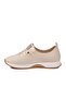 Beige Rubber Laced Lightweight Women's Casual Shoes 063 Z - 4