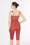 Vaha Collection Tile Color 3-Piece Semi-Closed Swimsuit Set with Jumpsuit and Skirt 6031 - 6