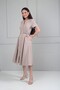 Women's Short Sleeve Midi Dress with Metal Buttons on the Front and Pockets - 3