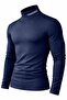Men's Turtleneck Cotton Lycra Body-Fitting Long Sleeve Slim Fit Casual T-Shirt - 3