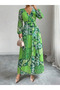 Women's Floral Patterned Chiffon Dress - 2