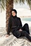 Vaha Collection Textured Fabric Embroidered Black 5 Piece Full Hijab Swimsuit Set 5087 - 3