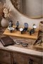 Watch Stand with 7 Wooden Bases – Watch Organizer with Flexible Straps – Flexible Strap (Non-Scratching) 40 cm Desktop - 6