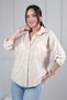 Women's Italian Star Flower Embossed Embroidery Detailed Cotton Shirt - 3