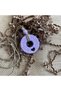 Handmade Ceramic Porcelain Necklace with Heart Symbol Polka Dot Spiritual Symbol Design - 2