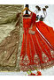 Orange Faux Gorgette Gown - HRT6422 - Orange - 5