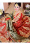 Orange Faux Gorgette Gown - HRT6422 - Orange
