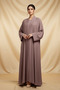 Elegant 2 Piece Abaya Set For Women's Nida Fabric Open Muslim Arabicabaya Hijab With Inner Dress