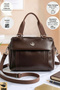 Women's 5-Compartment Lined Zipper Closure 2-Strap Hand and Shoulder Bag (33X22X11 cm)