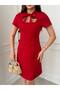 Throat-Tie Detailed Mini Dress