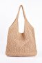 Women's Coffee Mesh Knitted Model Beach, Shopper Tote Bag - 2
