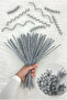 100 Pieces Silver Glitter Chenille 30cm, Fuzzy Velvet Wire, Handicraft, Flower, Gift, Decoration, School, Event - 3
