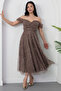 Strpalez Collar Beaded Midi Dress Ecr5826 - 3