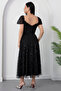 Strpalez Collar Beaded Midi Dress Ecr5826 - 7
