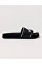 Single-Strap Written Men's Slippers Miami Black White Gray - 2
