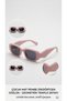 Powder Pink Girls' Sunglasses Uv400 Geometric Frame Matte Stylish Lightweight Children's Glasses Gift - 4