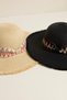 Women's Beige Ethnic Embroidered Summer Straw Beach Hat |   Wide Brim Sun Protection Fedora - 7