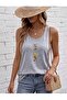 Colorful Mini Flowers Printed Women's Round Neck T-Shirt