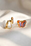 Premium Clip-On Earrings with Butterfly Design, Sparkling, No Piercing Required - 5