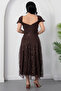 Strpalez Collar Beaded Midi Dress Ecr5826 - 7