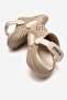Straw Patterned Sabo Men's Slippers Sand Ecru - 4