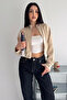 Women's Crop Scuba Fabric Jacket – Zippered Stand Collar Short Jacket - 6