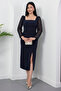 Square Neckline Sleeves Sequined Atals Dress Drp2080 - 4