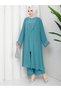 Plus Size Collar Stone-Embellished Three-Piece Set - 7